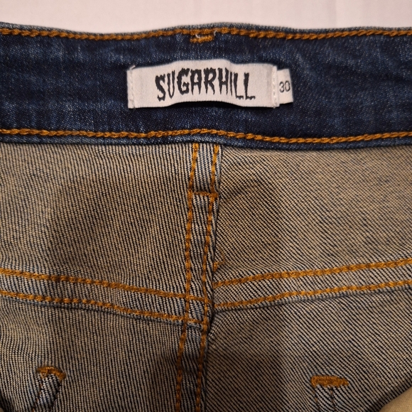 Sugarhill Men Psychedelic Jeans 30×31 Distressed Stretch Denim - Picture 6 of 9